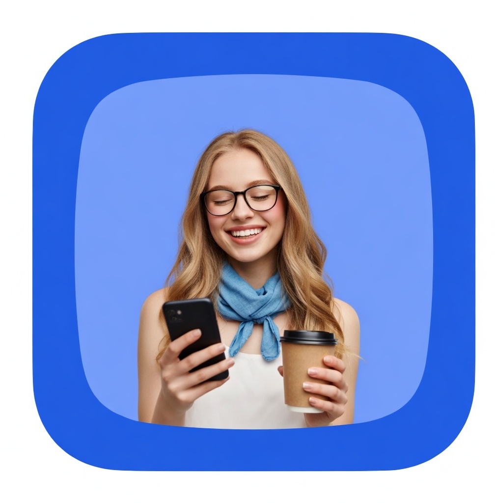 Customer tapping phone to collect digital loyalty stamp